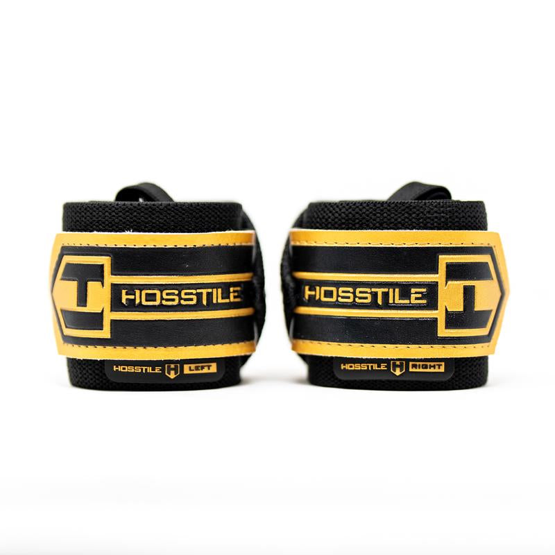 HOSSTILE Heavy-Duty Wrist Wraps - 18-Inch Adjustable with Thumb Loop & Reinforced Stitching (1 Pair)